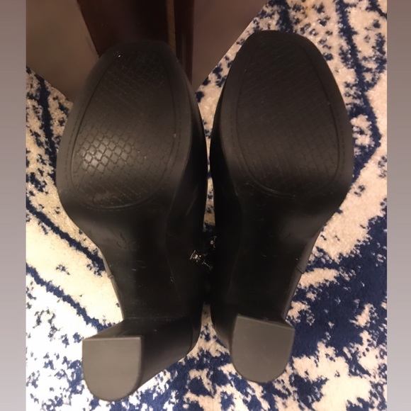 Jessica Simpson Tall Heeled Leather Black Boots Size 7.5 - Picture 7 of 12
